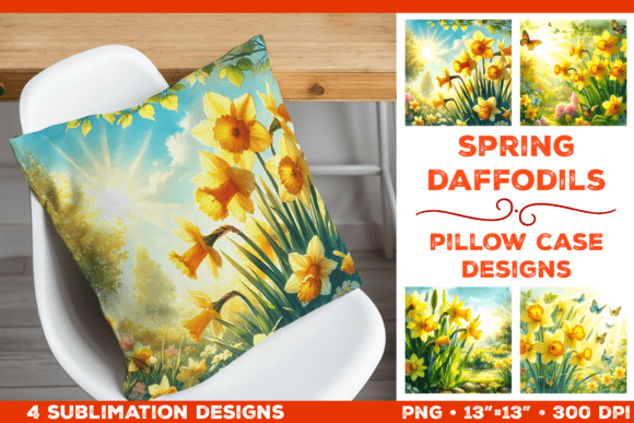 Download Spring Daffodils Pillow Case Sublimation - Sublimation Collection