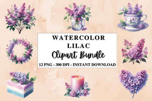Download Watercolor Lilac Clipart Bundle - Premium Resources