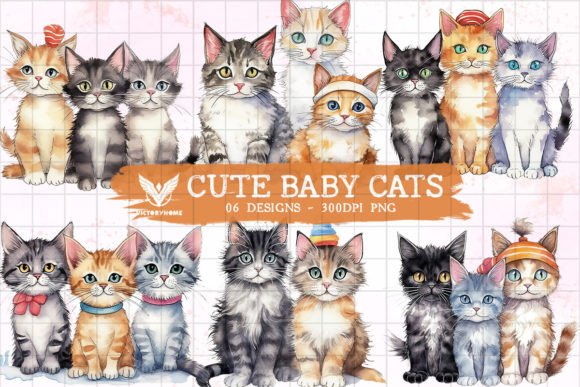 Download Cute Baby Cats Sublimation Clipart - Sublimation Collection