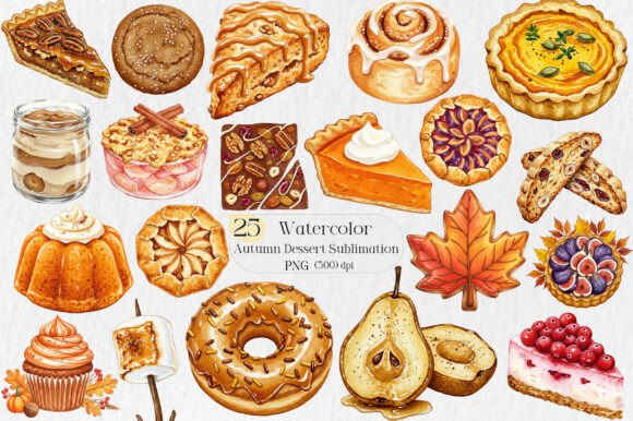 Download Autumn Dessert Sublimation Clipart - Sublimation Collection