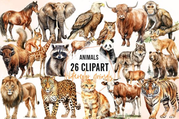 Download Watercolor Animals Sublimation Clipart - Sublimation Collection