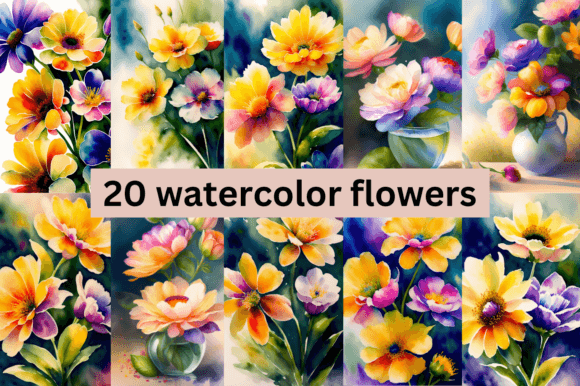 Download Watercolor Flowers Bundle - Watercolor flowers bundle Collection