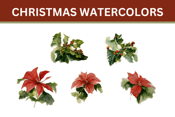Download Christmas Watercolor Plants - Plant Collection