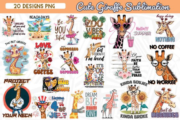 Download Cute Giraffe Sublimation Bundle - Sublimation Collection