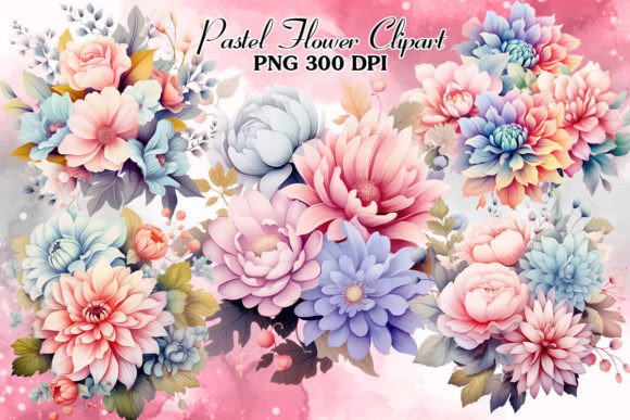 Download Pastel Flower Sublimation Clipart Bundle - Sublimation Collection