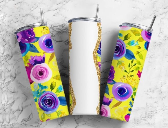 Download YELLOW PINK FLOWER 20oz Sublimation ... - Sublimation Collection