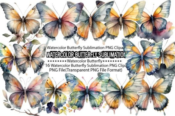 Download Watercolor Butterfly Sublimation Bundle - Sublimation Collection