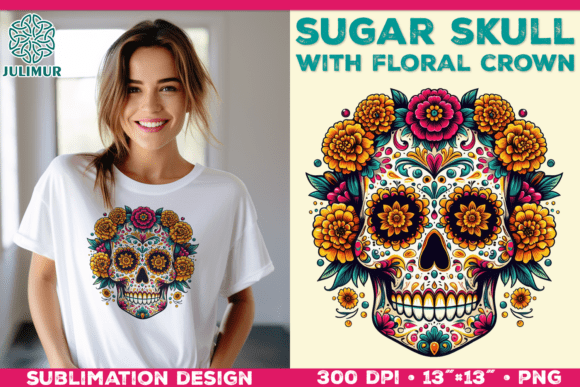 Download Cute Sugar Skull Sublimation Design - Sublimation Collection