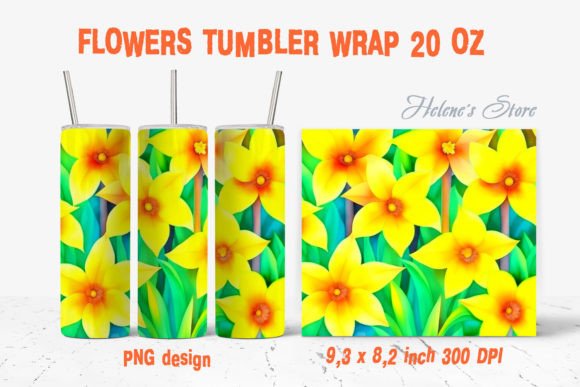 Download Yellow Flower Sublimation Tumbler Wrap - Sublimation Collection