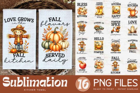 Download Fall Kitchen Towel Sublimation Designs - Sublimation Collection