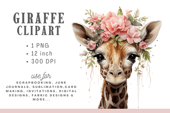 Download Floral Cute Baby Giraffe Sublimation - Sublimation Collection