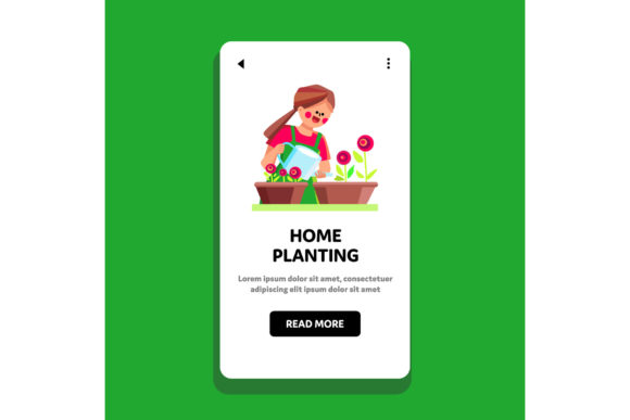 Download Girl Home Planting and Watering Flowers - Plant Collection