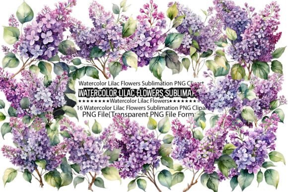 Download Watercolor Lilac Flowers Sublimation - Sublimation Collection