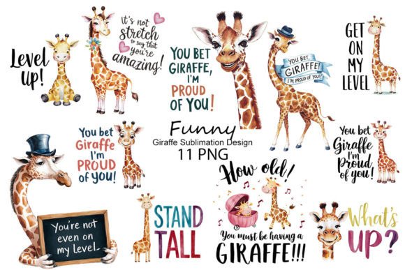 Download Funny Giraffe Sublimation Design - Sublimation Collection