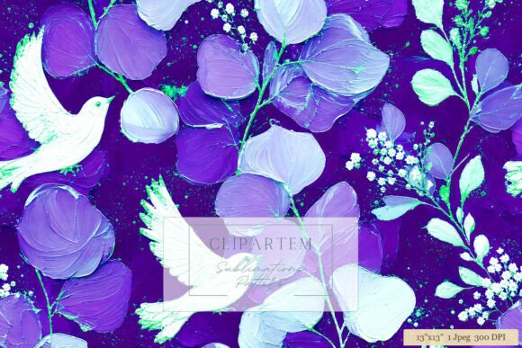 Download Dove Purple Floral Sublimation Pattern - Sublimation Collection