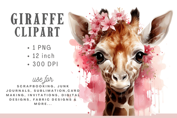 Download Floral Cute Baby Giraffe Sublimation - Sublimation Collection