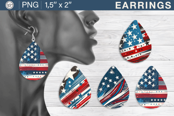 Download 4th of July Earrings Sublimation Designs - Sublimation Collection