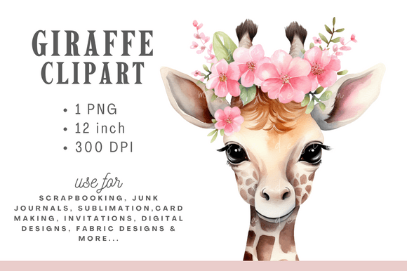 Download Floral Cute Baby Giraffe Sublimation - Sublimation Collection