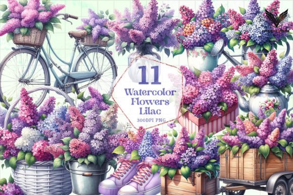 Download Watercolor Flowers Lilac Clipart PNG - Lilac clipart Collection