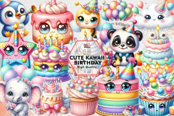 Download Cute Kawaii Birthday Sublimation Clipart - Sublimation Collection