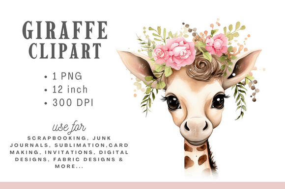 Download Floral Cute Baby Giraffe Sublimation - Sublimation Collection