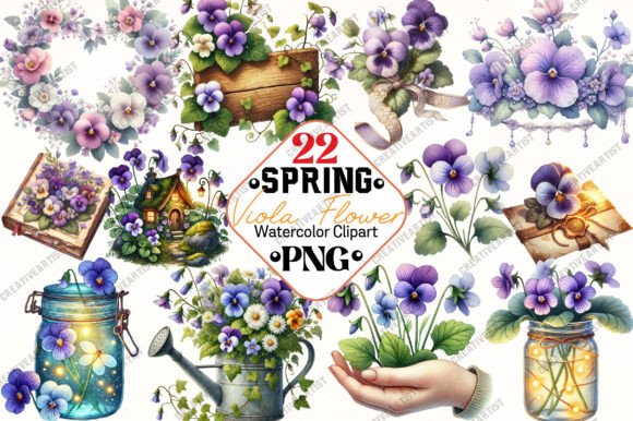 Download Spring Viola Flower Sublimation Clipart - Sublimation Collection