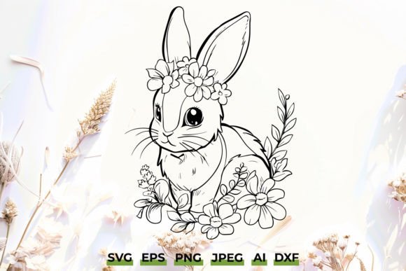 Download Cute Easter Floral Bunny SVG Sublimation - Sublimation Collection