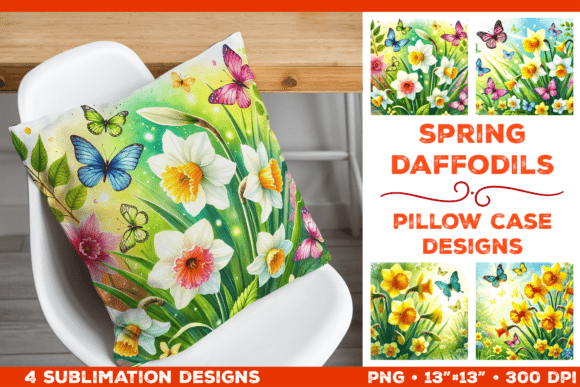 Download Spring Daffodils Pillow Case Sublimation - Sublimation Collection