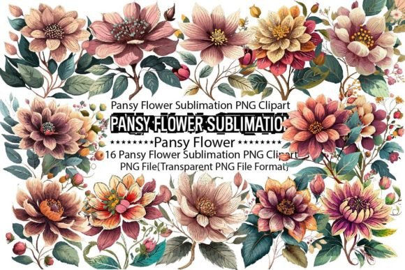 Download Pansy Flower Sublimation Bundle - Sublimation Collection