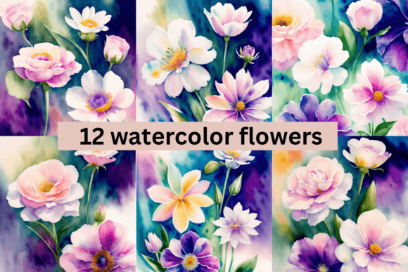 Download Watercolor Flowers Bundle - Watercolor flowers bundle Collection