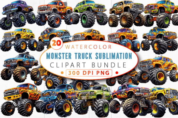 Download Monster Truck Sublimation Clipart Bundle - Sublimation Collection