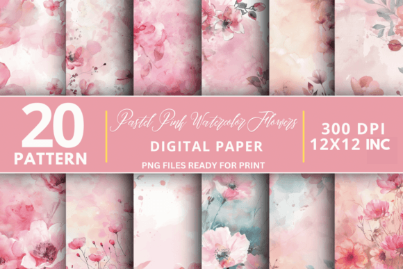 Download Pastel Pink Watercolor Flowers Bundle - Watercolor flowers bundle Collection