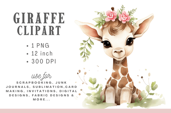 Download Floral Cute Baby Giraffe Sublimation - Sublimation Collection