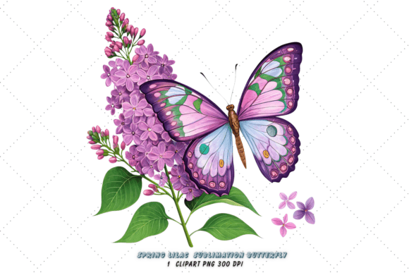 Download Spring Lilac Sublimation Butterfly PNG - Sublimation Collection