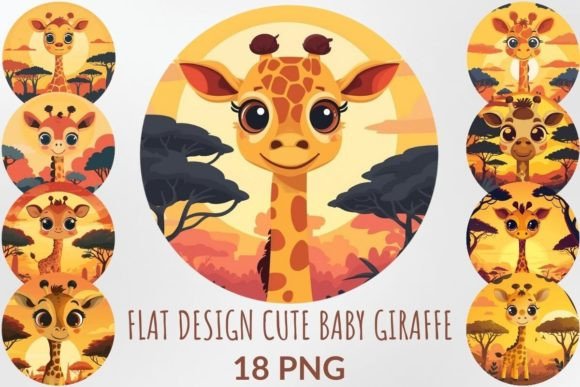Download Cute Baby Giraffe Sublimation Bundle - Sublimation Collection