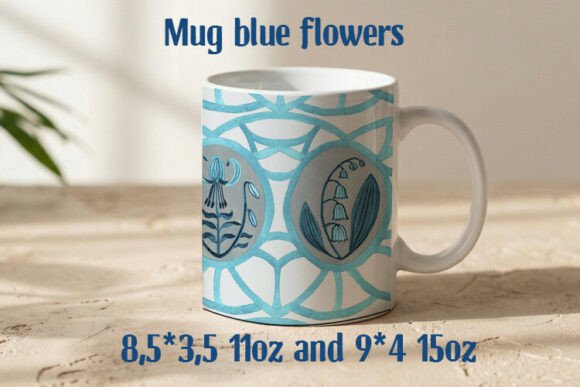 Download Mug Blue Flowers Sublimation - Sublimation Collection