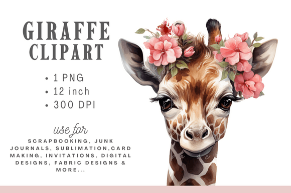 Download Floral Cute Baby Giraffe Sublimation - Sublimation Collection