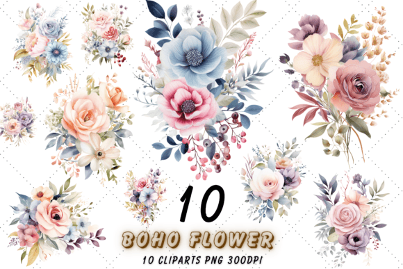 Download Vintage Boho Flower Sublimation Clipart - Sublimation Collection