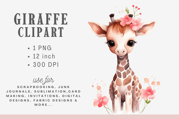 Download Floral Cute Baby Giraffe Sublimation - Sublimation Collection