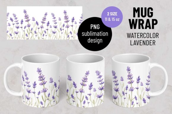 Download Lavender Flowers. Mug Wrap Sublimation - Sublimation Collection