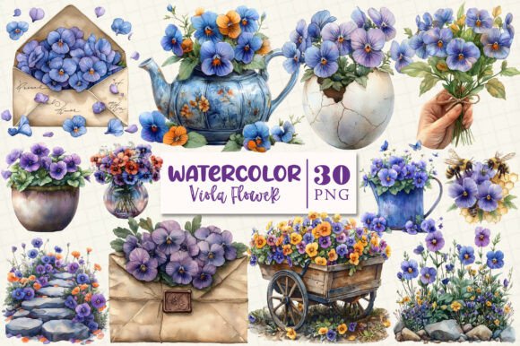 Download Spring Viola Flower Sublimation Clipart - Sublimation Collection
